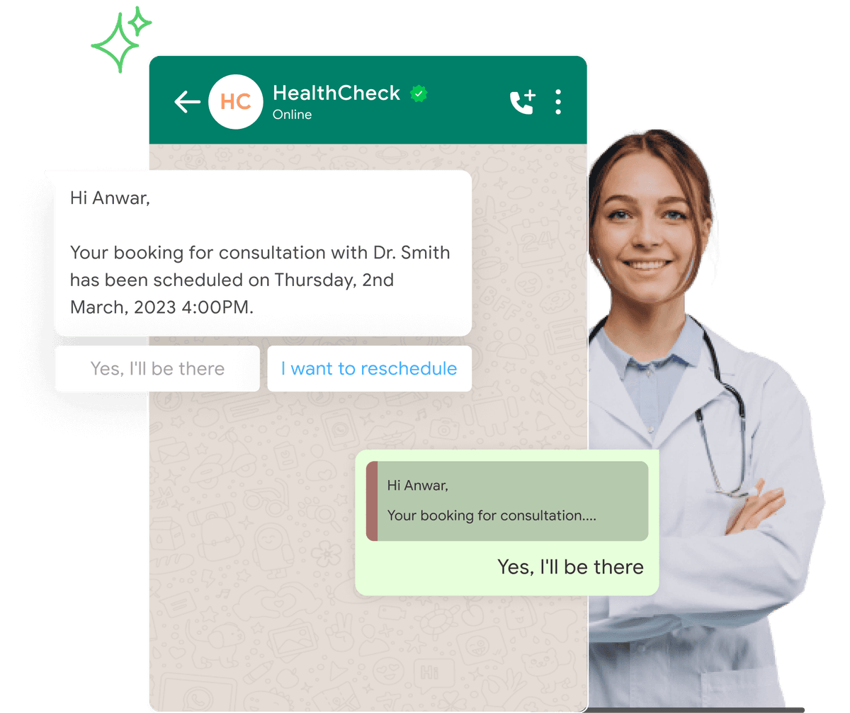 Engage your patients timely and securely on WhatsApp